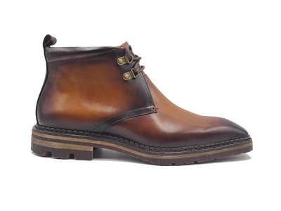 Calfskin Chukka Boot with Lug Sole 6 KB516-51BLACK75  - from alligatorwarehouse.com