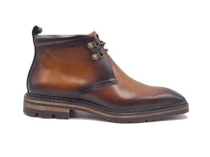 Carrucci Calfskin Chukka Boot with Lug Sole