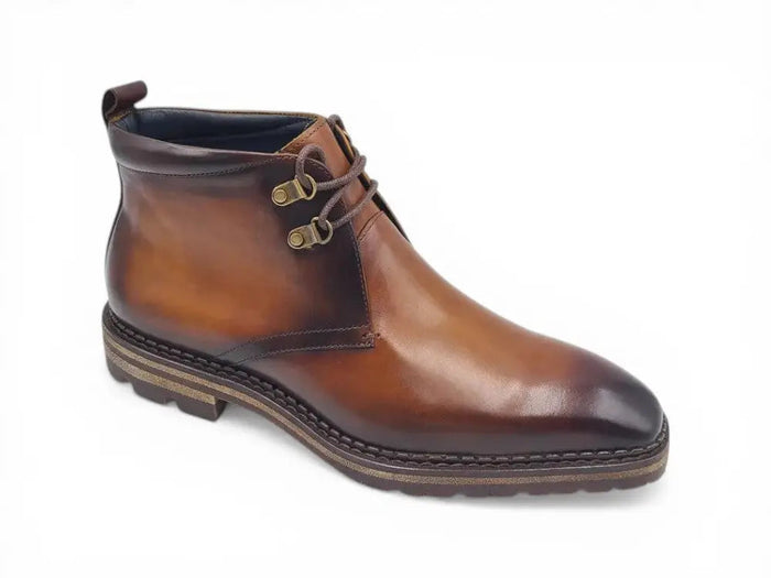 Carrucci Chukka Boot: Luxury Calfskin Lug Sole Ankle Boot