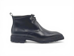 Carrucci Chukka Boot: Luxury Calfskin Lug Sole Ankle Boot