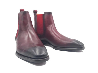 Calfskin Leather Chelsea Boot 3 KB509-30Burgundy8  - from alligatorwarehouse.com