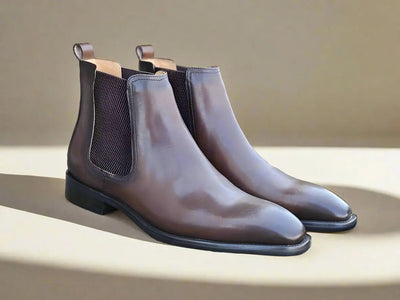 Calfskin Leather Chelsea Boot 15 KB509-30Burgundy8  - from alligatorwarehouse.com