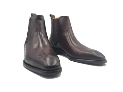 Calfskin Leather Chelsea Boot 17 KB509-30Burgundy8  - from alligatorwarehouse.com