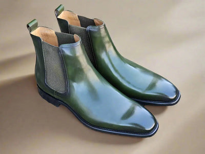 Calfskin Leather Chelsea Boot 18 KB509-30Burgundy8  - from alligatorwarehouse.com