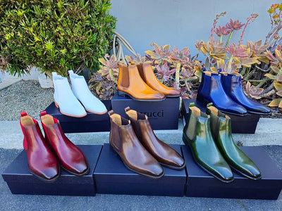 Calfskin Leather Chelsea Boot 19 KB509-30Burgundy8  - from alligatorwarehouse.com