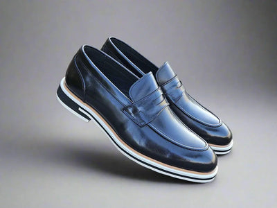 Calfskin Penny Loafer 2 KS519-04BLACK8  - from alligatorwarehouse.com