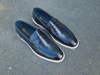 Calfskin Penny Loafer 7 KS519-04BLACK8  - from alligatorwarehouse.com