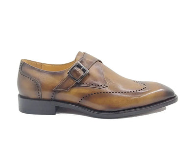 Calfskin Single Monk Loafer 1 KS509-42COGNAC9  - from alligatorwarehouse.com