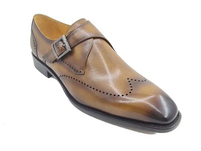 Calfskin Single Monk Loafer 2 KS509-42COGNAC9  - from alligatorwarehouse.com