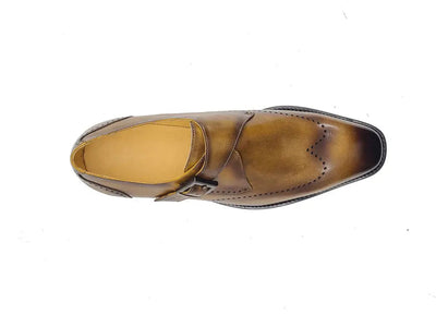 Calfskin Single Monk Loafer 3 KS509-42COGNAC9  - from alligatorwarehouse.com