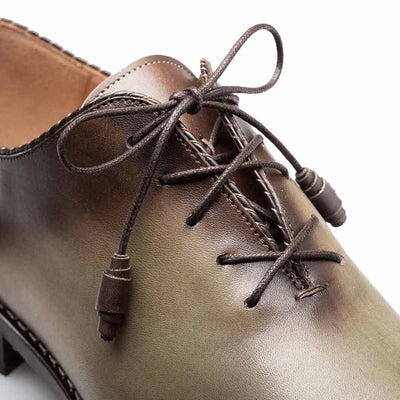 Barbaro Olive/Mocha Calfskin Leather Two-Tone Whole-Cut Oxfords By Mezlan Made In Spain Brand 3   - from alligatorwarehouse.com