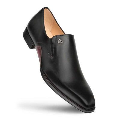 Patina Calfskin Artisan Black Double Gore Slip-on Shoes By Mezlan Made In Spain Brand 1   - from alligatorwarehouse.com