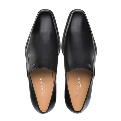 Patina Calfskin Artisan Black Double Gore Slip-on Shoes By Mezlan Made In Spain Brand 4   - from alligatorwarehouse.com
