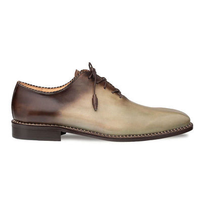Barbaro Olive/Mocha Calfskin Leather Two-Tone Whole-Cut Oxfords By Mezlan Made In Spain Brand 2   - from alligatorwarehouse.com