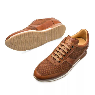Mezlan Maxim Tan Calfskin & Suede Men’s Sneakers 2   - from alligatorwarehouse.com