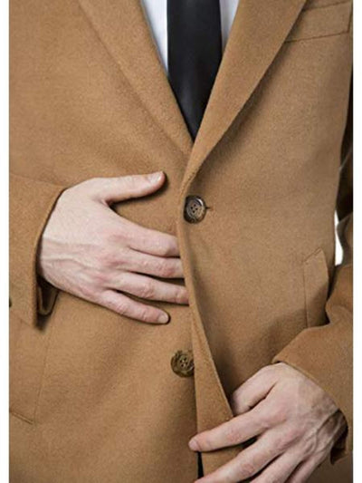 Men's Modern Fit Polyester ~ Viscose ~ Spandex Camel Long men's Dress Topcoat - Winter coat 3   - from alligatorwarehouse.com