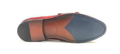 Camo Suede Double Monk Straps Slip-on 5 KS525-17SBURGUNDY9  - from alligatorwarehouse.com