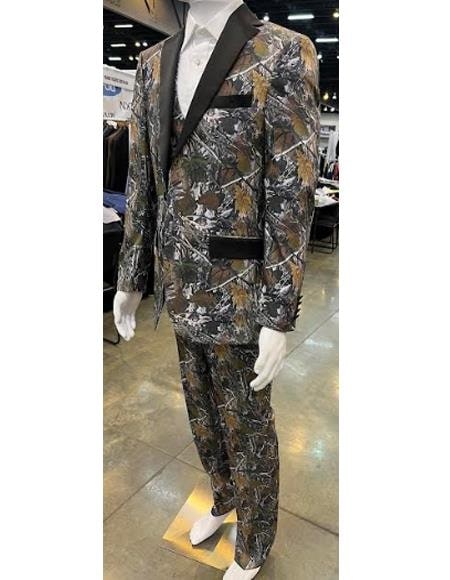 Camo Tuxedo - Notch Lapel Camouflage Tuxedo - Camo Wedding Suit