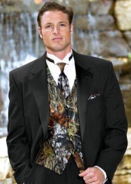 Camo Suit - Camouflage Tuxedo - Single Breasted Camouflage Wedding Suit