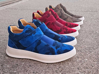 Camouflage Printed Suede Sneakers 1 KS671-04SRED75  - from alligatorwarehouse.com