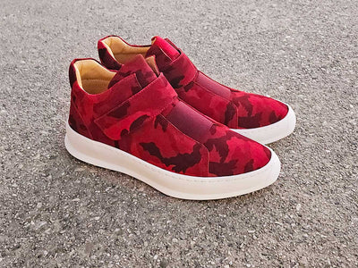 Camouflage Printed Suede Sneakers 2 KS671-04SRED75  - from alligatorwarehouse.com