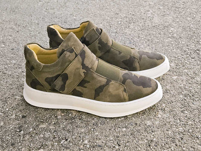 Camouflage Printed Suede Sneakers 7 KS671-04SRED75  - from alligatorwarehouse.com