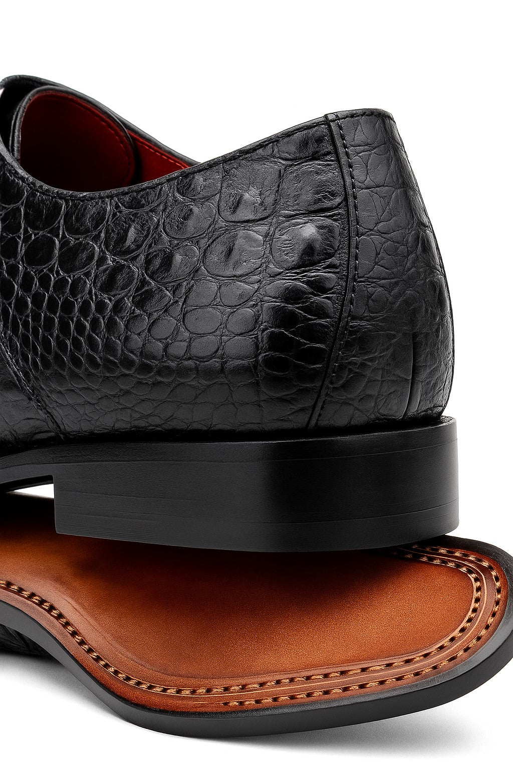 Marco Di Milano Cancun Black Caiman Crocodile Derby