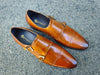 Cap Toe Double Monk Strap Shoe 2 KS099-302WHISKY75  - from alligatorwarehouse.com