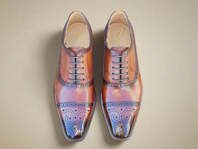 Cap Toe Lace-up in Leather Sole 2 KL903-06WHISKY105  - from alligatorwarehouse.com