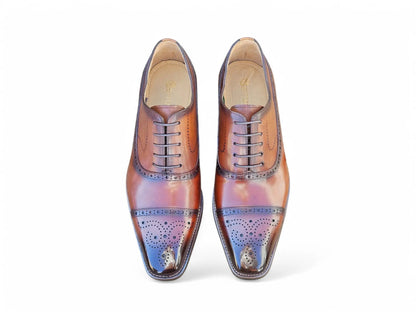 Carrucci Cap Toe Lace-up in Leather Sole