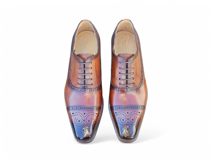 Carrucci Cap Toe Lace-up in Leather Sole
