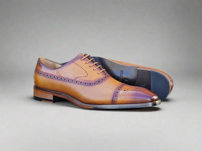 Cap Toe Oxford Leather Sole 2 KL903-06ECOGNAC95  - from alligatorwarehouse.com