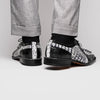 Marco Di Milano Caribe Men's Shoes Newspaper & Black Exotic Hornback Crocodile Skin Derby Oxfords 6 CARIBE_CAIMAN FUSCUS_NEWSPAPER/BLACK_8.5  - from alligatorwarehouse.com