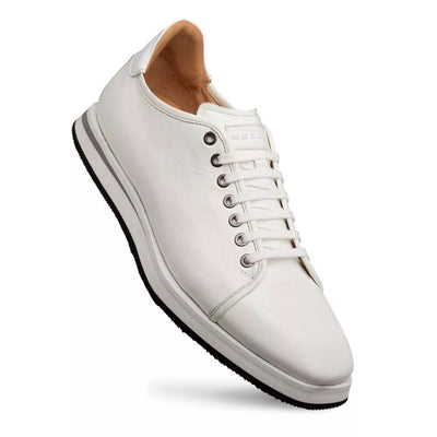 Mezlan Cartuja Sport Oxford White Shiny Calf Sneakers 1   - from alligatorwarehouse.com