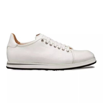 Mezlan Cartuja Sport Oxford White Shiny Calf Sneakers 4   - from alligatorwarehouse.com