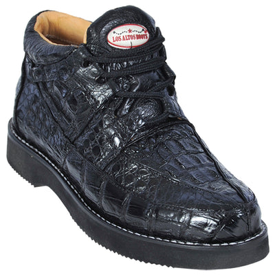 Los Altos Casual Black Genuine Caiman Boots 1   - from alligatorwarehouse.com
