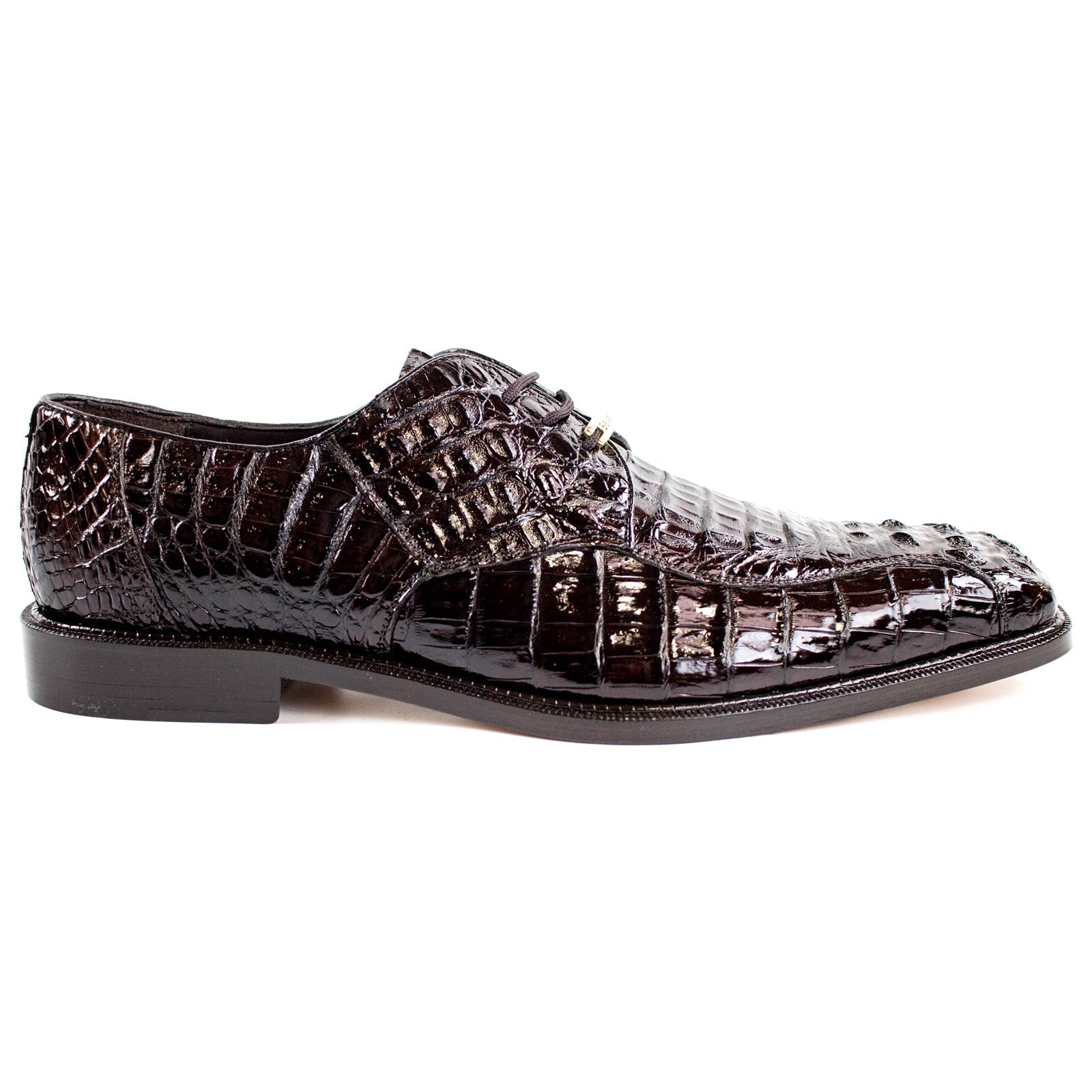 Men's Belvedere Chapo Hornback Caiman Crocodile Dress Shoe in Brown 1 MEN 1465 BROWN-M-09.5  - from alligatorwarehouse.com