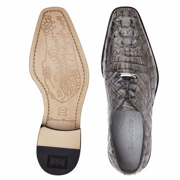 Men's Belvedere Chapo Hornback Caiman Crocodile Dress Shoe in Grey 3 MEN 1465 GRAY-M-09  - from alligatorwarehouse.com
