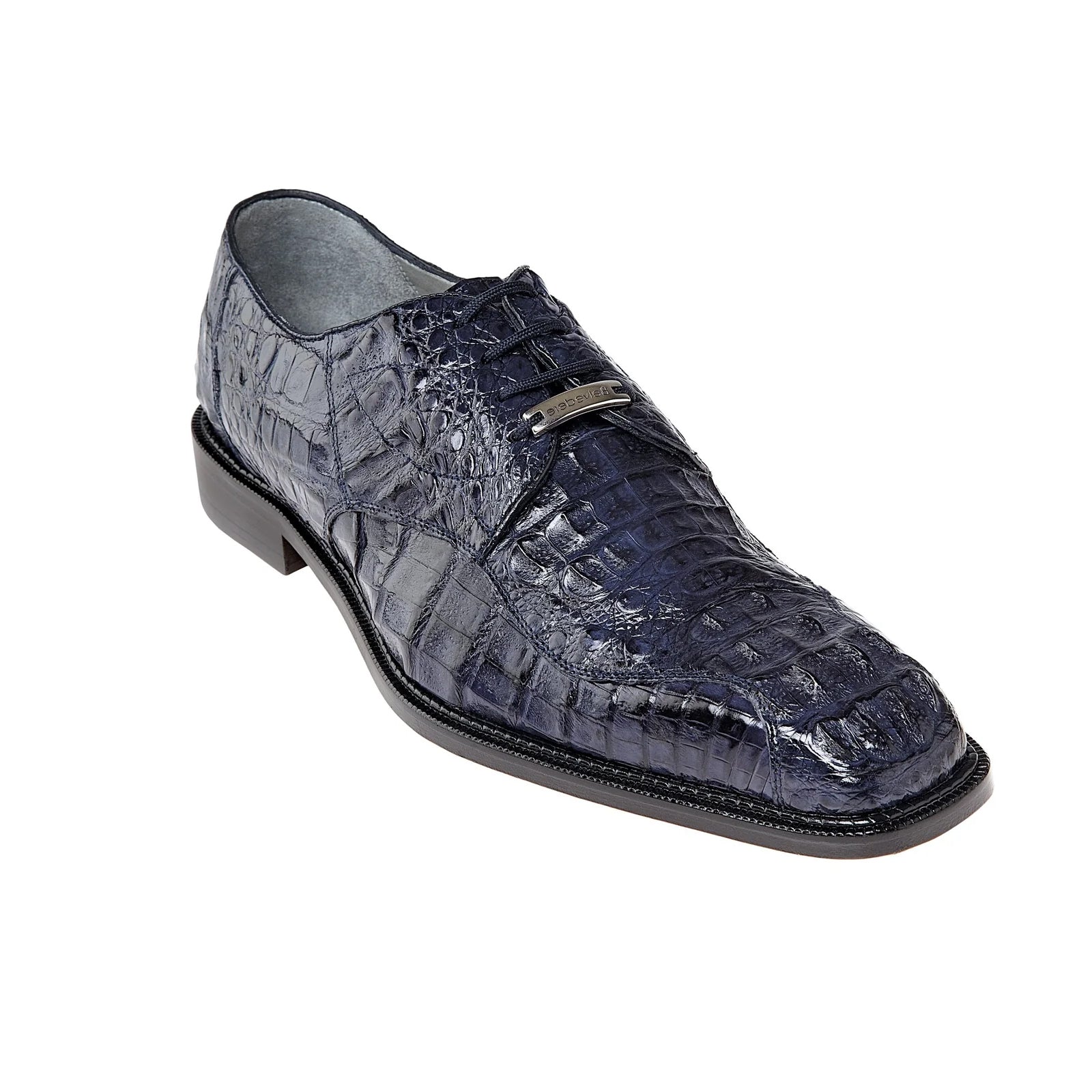 Men's Belvedere Chapo Hornback Caiman Crocodile Dress Shoe in Navy 3 MEN 1465 NAVY-M-09  - from alligatorwarehouse.com