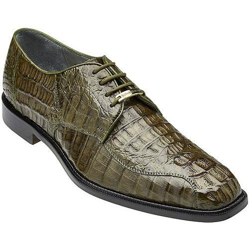 Belvedere Chapo Olive All-Over Genuine Hornback Crocodile Shoes