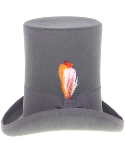 Charcoal Grey Dress Hat 1920s Fedora Style - Men's Tall 100% Wool Dress Top Hat in Charcoal Grey 1   - from alligatorwarehouse.com