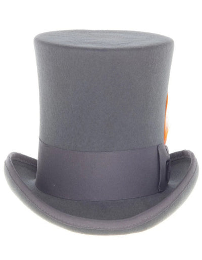 Charcoal Grey Dress Hat 1920s Fedora Style - Men's Tall 100% Wool Dress Top Hat in Charcoal Grey 3   - from alligatorwarehouse.com