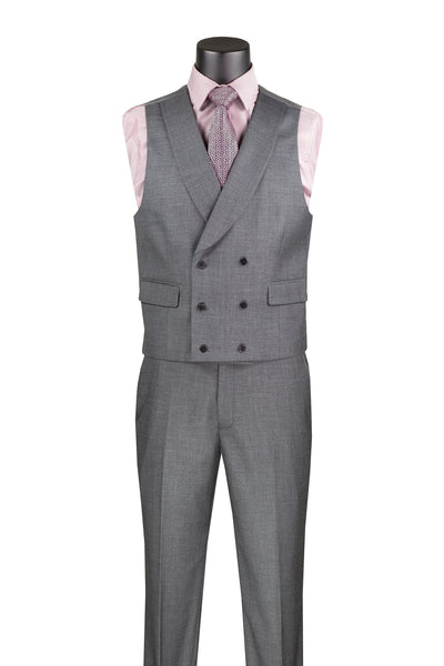 Charcoal Modern Fit 3-Piece Suit with Lapel Vest & Adjustable Pants 2 SO1MV2K-2_Charcoal_38S  - from alligatorwarehouse.com