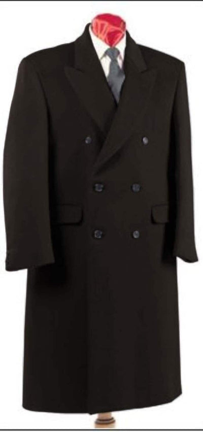 Men's  Double Breasted Charcoal Grey Six Button Fully Lined Long Coat 1   - from alligatorwarehouse.com
