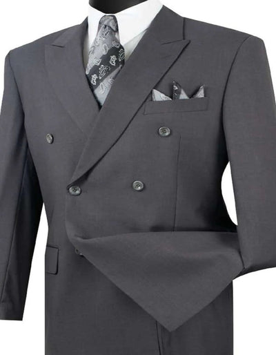 Pleated Suit - Mens Suits With Pleated Pant -  Regular Fit Suit - Charcoal Grey Suit 1   - from alligatorwarehouse.com