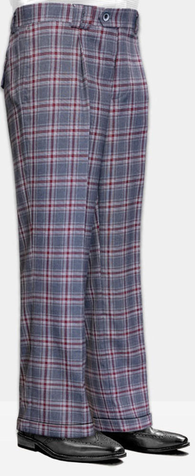 Statement Mens Charcoal Plaid Wool Wide Leg Pants 1   - from alligatorwarehouse.com