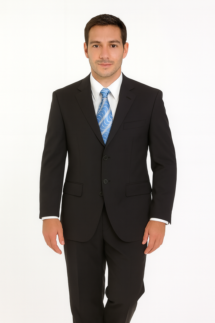 Mens Classic 3 button 2 Piece Suit in Navy