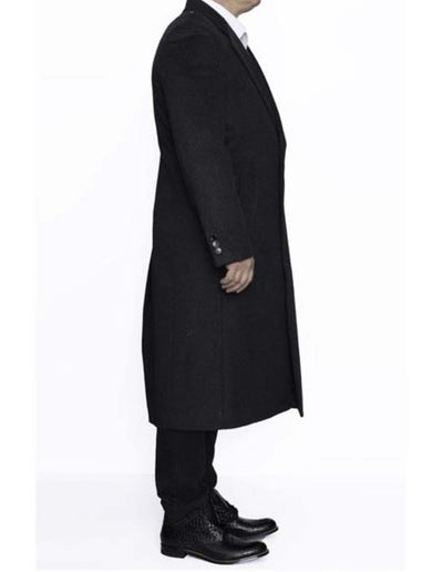 3 Button Full Length Wool Dress Ankle length Dark Charcoal Top Coat/Overcoat 3   - from alligatorwarehouse.com