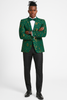Men's slim fit hunter green and gold paisley prom and wedding tuxedo jacket 2   - from alligatorwarehouse.com