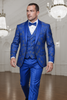 Men's royal blue paisley lace print tuxedo with double breasted vest – prom & wedding suit 3   - from alligatorwarehouse.com